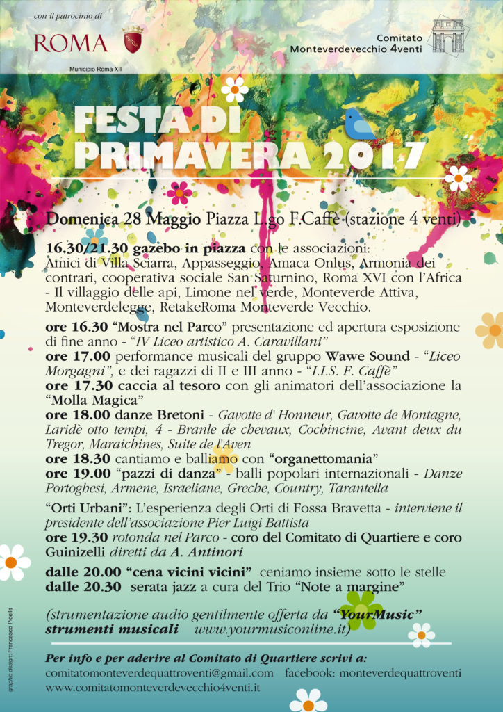 Festa di Primavera 2017, domenica 28 maggio, Largo F. Caffè
