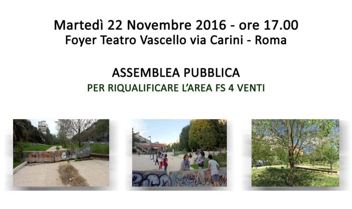 martedì 22 nov. Assemblea Pubblica per il Parco 4Venti
